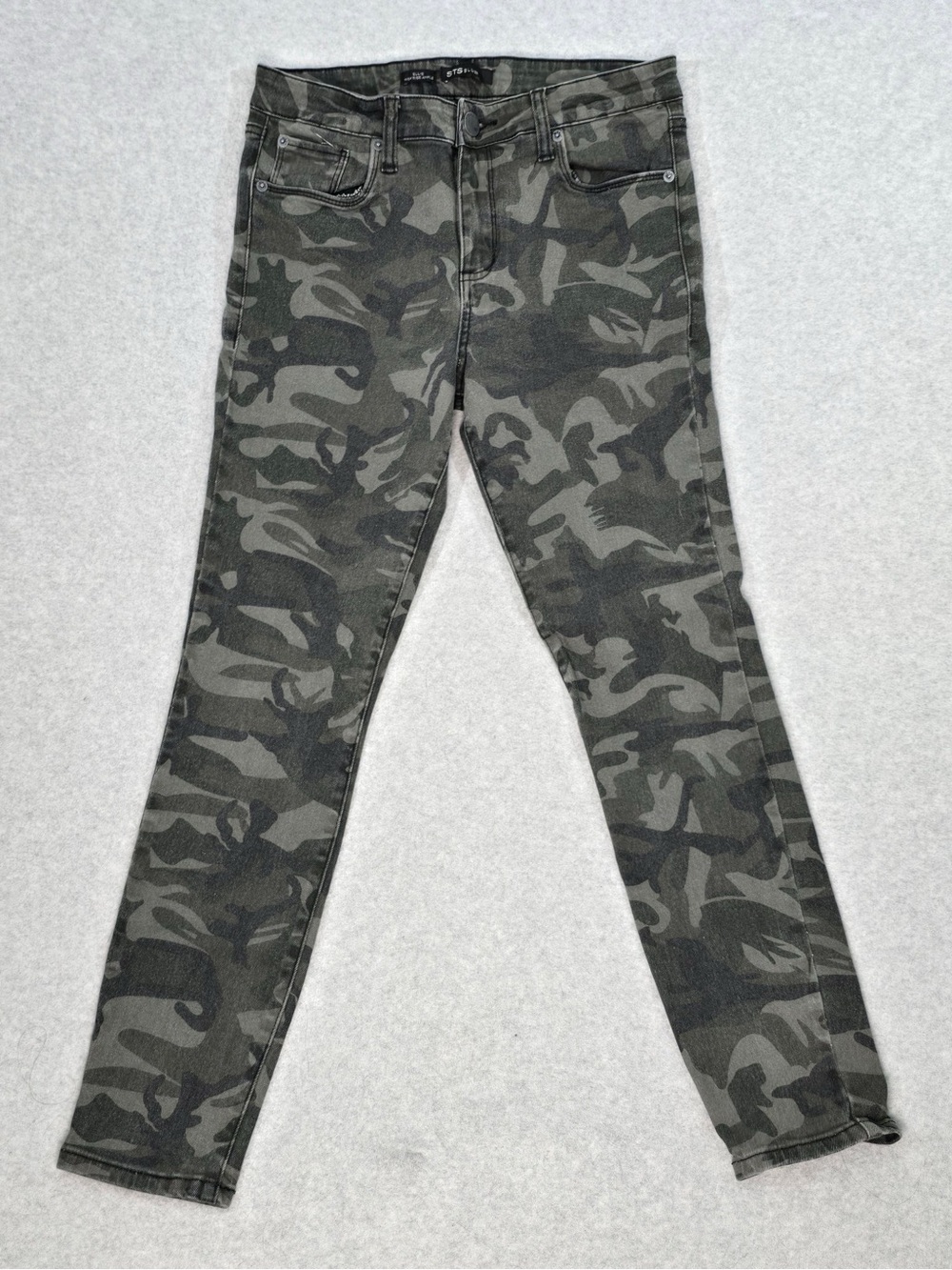 STS Blue Ellie High Rise Ankle Jeans Women 29 Green Camo Skinny